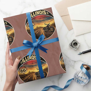Illinois Route Highway 66 Motorcycle Wrapping Paper Roll Road Trip Adventure TS12 Mocha Print Your Wear