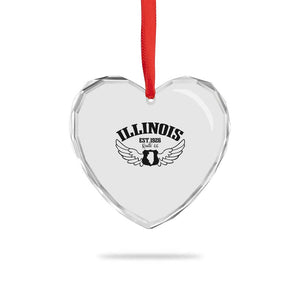 Illinois Route Highway 66 Souvenir Heart Crystal Glass Ornament Open Road Adventure TS12 Print Your Wear