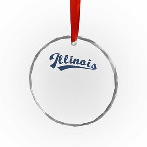 Illinois Varsity Script Classic Sports Jersey Style Crystal Glass Ornament TS11 Print Your Wear
