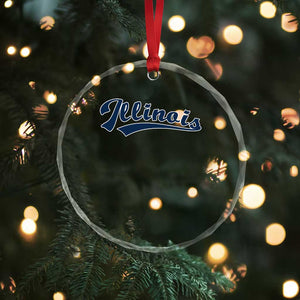 Illinois Varsity Script Classic Sports Jersey Style Crystal Glass Ornament TS11 Print Your Wear