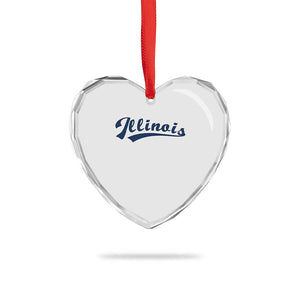 Illinois Varsity Script Classic Sports Jersey Style Heart Crystal Glass Ornament TS11 Print Your Wear