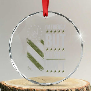Im Friendly But My Wife Isnt Funny Husband Crystal Glass Ornament Vintage American Flag