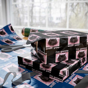 I'm Gonna Sniff You Wrapping Paper Roll Funny Black Cat Brainrot Meme TS14 Black Print Your Wear