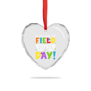 I'm Just Here for Field Day 2026 Heart Crystal Glass Ornament School Colorful Sunglasses Graphic TS02 Print Your Wear