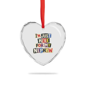 Im Just Here For My Nephew Heart Crystal Glass Ornament Trendy Aunts Letter Print Vintage TS10 Print Your Wear