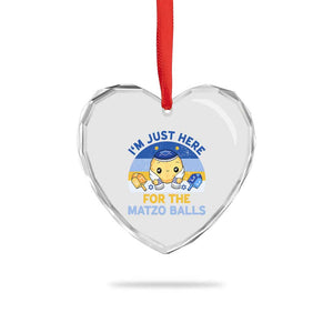 Im Just Here For The Matzo Balls Heart Crystal Glass Ornament Funny Jewish Holiday Gift TS12 Print Your Wear