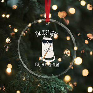 Im Just Here For The Purr Play Crystal Glass Ornament Funny Cat Hockey Gift TS12 Print Your Wear