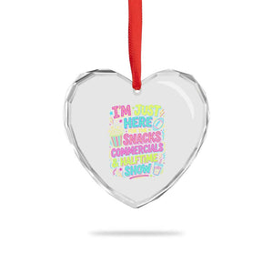 I'm Just Here for The Snacks Commercials Halftime Show Heart Crystal Glass Ornament Funny Game Day Neon Style TS02 Print Your Wear