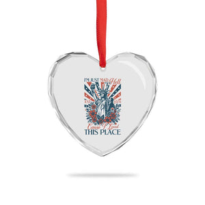 I'm Just Mad As Hell Cause I Love This Place Heart Crystal Glass Ornament Vintage Statue of Liberty Patriotic Retro Flora