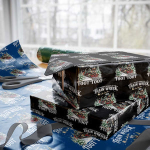 I'm Not Always A Train Wreck Just Kidding Toot Toot Christmas Wrapping Paper Roll North Pole Train TS11 Black Print Your Wear