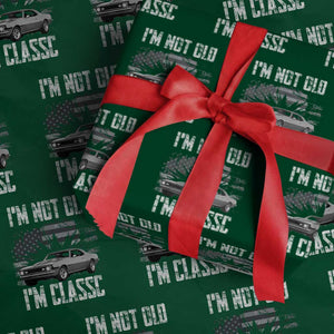 I'm Not Old I'm Classic Wrapping Paper Roll Retro American Muscle Car Classic USA