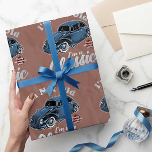 I'm Not Old I'm Classic Wrapping Paper Roll Vintage Distressed Classic Bug Travel TS14 Mocha Print Your Wear