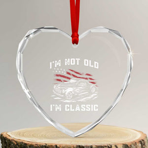 I'm Not Old I'm Classic Heart Crystal Glass Ornament 1941 American Classic Hotrod TS14 Transparent Glass 3'' Heart Print Your Wear