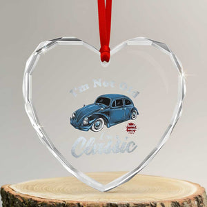 I'm Not Old I'm Classic Heart Crystal Glass Ornament Vintage Distressed Classic Bug Travel TS14 Transparent Glass 3'' Heart Print Your Wear
