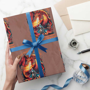 Im Not Procrastinating Im Doing Side Quests Wrapping Paper Roll Fantasy Gamer Humor Epic Dragon RPG Adventure TS02 Mocha Print Your Wear