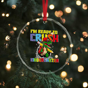 I'm Ready to Crush Pre-K Back to School T-Rex Dinosaur Crystal Glass Ornament