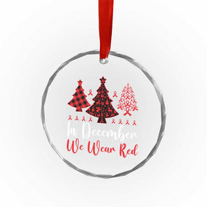 In December We Wear Red Crystal Glass Ornament HIV Awareness Christmas Ribbon Tree Gift TS12 Print Your Wear