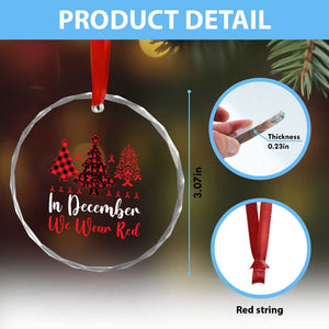 In December We Wear Red Crystal Glass Ornament HIV Awareness Christmas Ribbon Tree Gift TS12 Print Your Wear