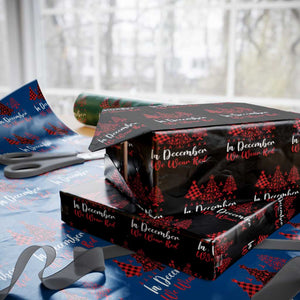 In December We Wear Red Wrapping Paper Roll HIV Awareness Christmas Ribbon Tree Gift TS12 Black Print Your Wear