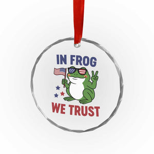 In Frog We Trust Crystal Glass Ornament Patriotic Portland Frogs Protest TS02 Print Your Wear