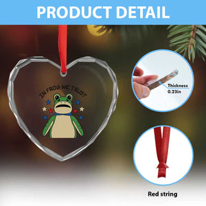 In Frog We Trust Heart Crystal Glass Ornament Patriotic Portland Frogs Protest American Flag TS02 Print Your Wear