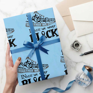In May We Wear Black Wrapping Paper Roll Melanoma Support Family Gift TS12 Light Blue Print Your Wear