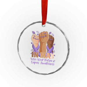 In May We Wear Purple Lupus Awareness Crystal Glass Ornament Purple Ribbon TS10 Print Your Wear