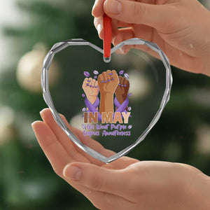 In May We Wear Purple Lupus Awareness Heart Crystal Glass Ornament Purple Ribbon TS10 Print Your Wear