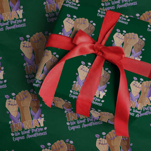 In May We Wear Purple Lupus Awareness Wrapping Paper Roll Purple Ribbon TS10 Green Print Your Wear