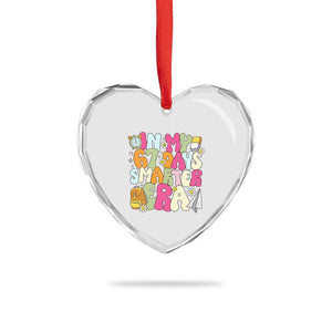 In My 67 Days Smarter Era Heart Crystal Glass Ornament Cute Retro 6 7 Days of School Six Seven Meme TS02 Print Your Wear