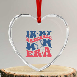 In My Baseball Mom Era Heart Crystal Glass Ornament Game Day Sports Mom TS12 Transparent Glass 3'' Heart Print Your Wear