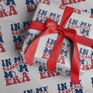 In My Baseball Mom Era Wrapping Paper Roll Game Day Sports Mom TS12 White Print Your Wear