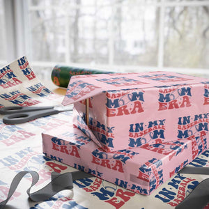 In My Baseball Mom Era Wrapping Paper Roll Game Day Sports Mom TS12 Light Pink Print Your Wear