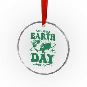 In My Earth Day Era Crystal Glass Ornament Cute Groovy Planet Heart TS02 Print Your Wear