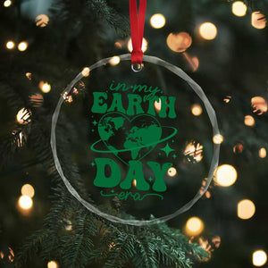 In My Earth Day Era Crystal Glass Ornament Cute Groovy Planet Heart TS02 Print Your Wear