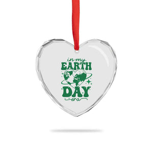 In My Earth Day Era Heart Crystal Glass Ornament Cute Groovy Planet Heart TS02 Print Your Wear