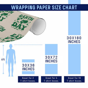 In My Earth Day Era Wrapping Paper Roll Cute Groovy Planet Heart TS02 Print Your Wear