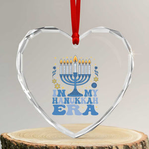 In My Hanukkah Era Heart Crystal Glass Ornament Festival Of Lights Gift TS12 Transparent Glass 3'' Heart Print Your Wear