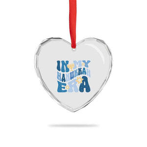 In My Hanukkah Era Heart Crystal Glass Ornament Groovy Chanukkah Jewish TS09 Print Your Wear