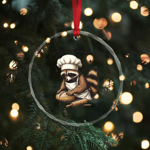 In My Sourdough Era Crystal Glass Ornament Funny Raccoon Baker TS14 Print Your Wear