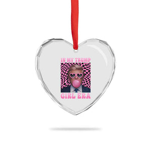 In My Trump Girl Era Heart Crystal Glass Ornament Retro Groove Pink Bubble Gum Glasses TS11 Print Your Wear