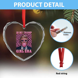 In My Trump Girl Era Heart Crystal Glass Ornament Retro Groove Pink Bubble Gum Glasses TS11 Print Your Wear