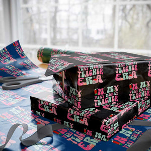 In My Very Merry Teacher Era Xmas Groovy Christmas Wrapping Paper Roll TS02 Black Print Your Wear