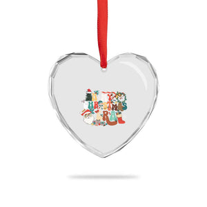 In My Xmas Era Retro Groovy Heart Crystal Glass Ornament TS09 Print Your Wear