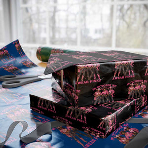 In October We Wear Pink Wrapping Paper Roll Breast Cancer Awareness Month Cowgirl Pink Ribbon TS10 Black Print Your Wear