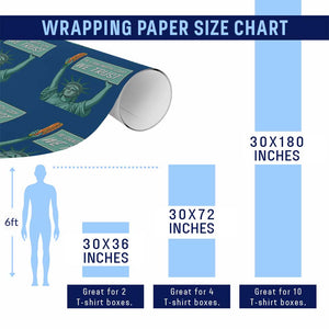 In Sandwich Guy We Trust Wrapping Paper Roll Funny Liberty with Baguette Parody Graphic Political Satire TS02 Print Your Wear
