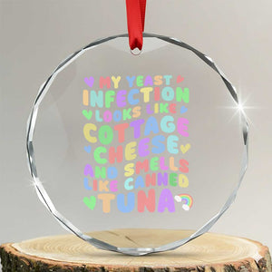 Inappropriate Adult Crystal Glass Ornament Funny My Yeast Infection Roulette Game TS10 Transparent Glass 3'' Circle Print Your Wear