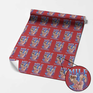 Inappropriate Adult Wrapping Paper Roll Vintage Bootleg MILF Man I Love Feet TS10 Red Print Your Wear