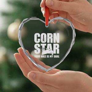 Inappropriate Cornhole Heart Crystal Glass Ornament Funny Adult Humor Cornstar Your Hole Is My Goal TS10 Print Your Wear
