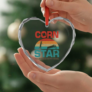 Inappropriate Cornhole Heart Crystal Glass Ornament Retro Funny Adult Humor Cornstar Your Hole Is My Goal TS10 Print Your Wear